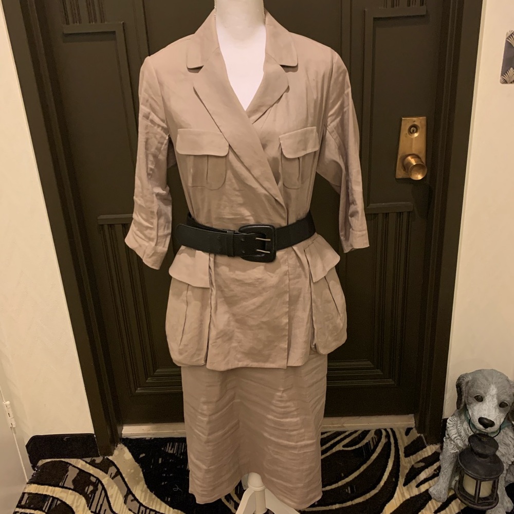 Byron Lars Belted Linen Suit